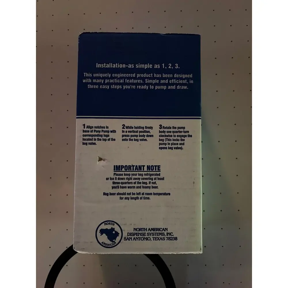 The pony pump for dispensing draft beer  New with package and manual